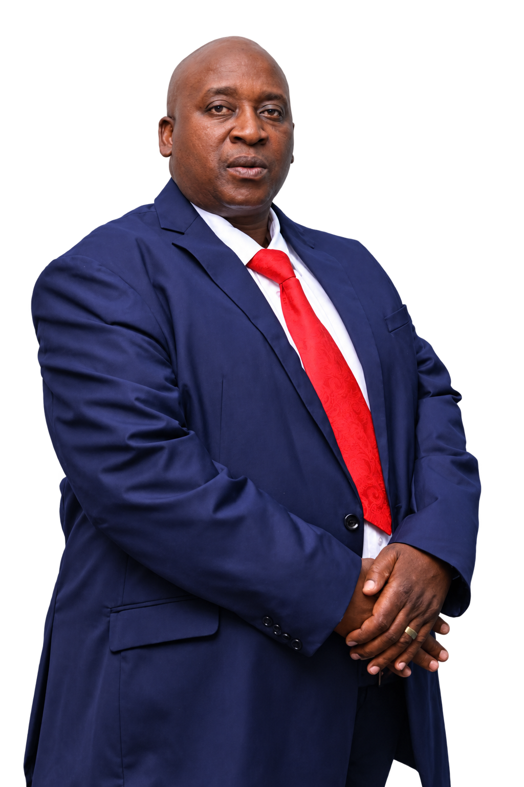 Bishop Professor Mpeli Mwaisumbe akiwa na tai nyekundu